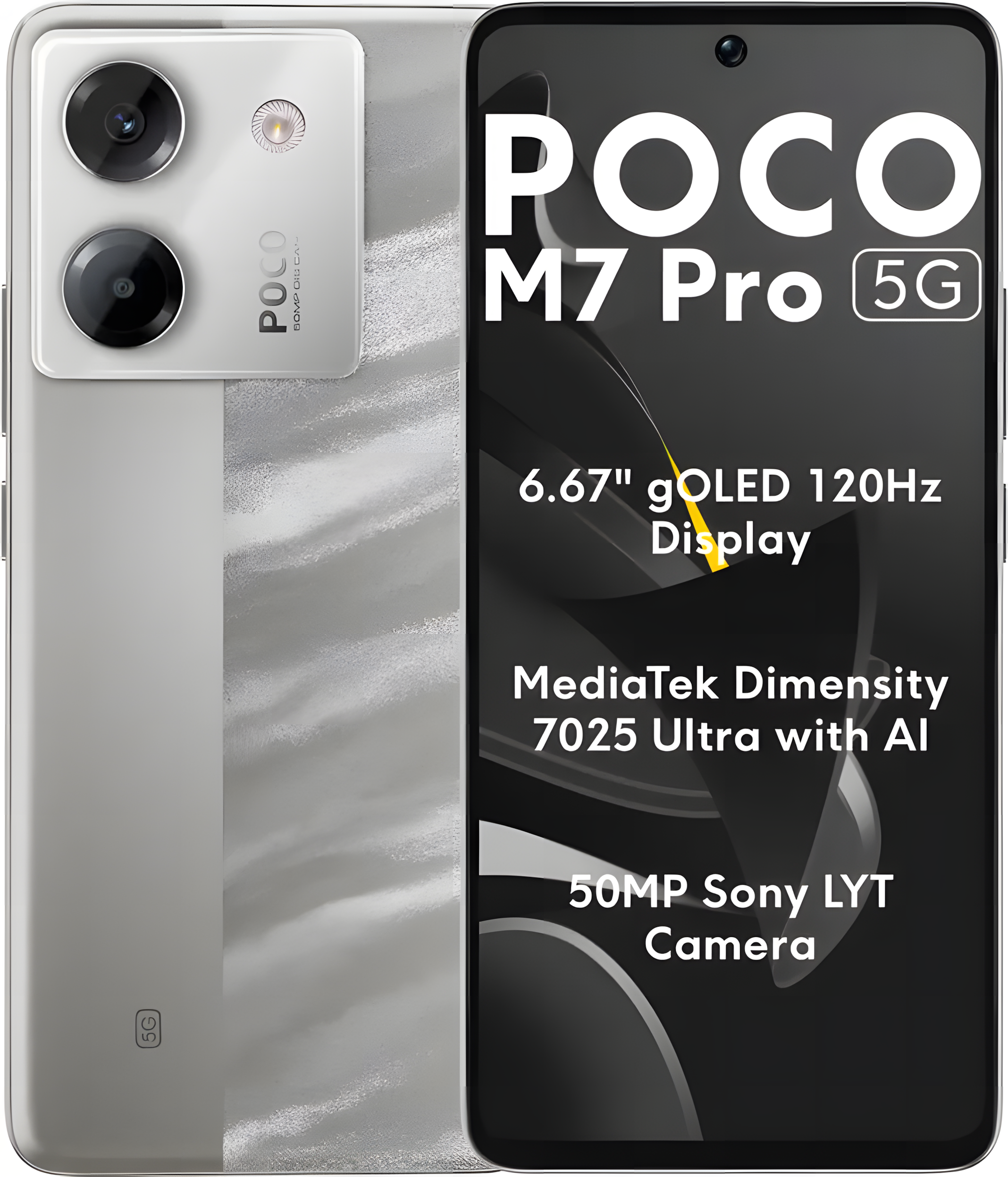 Poco M7 Pro 5G Silver Color - MobTeez - Specification Price.......